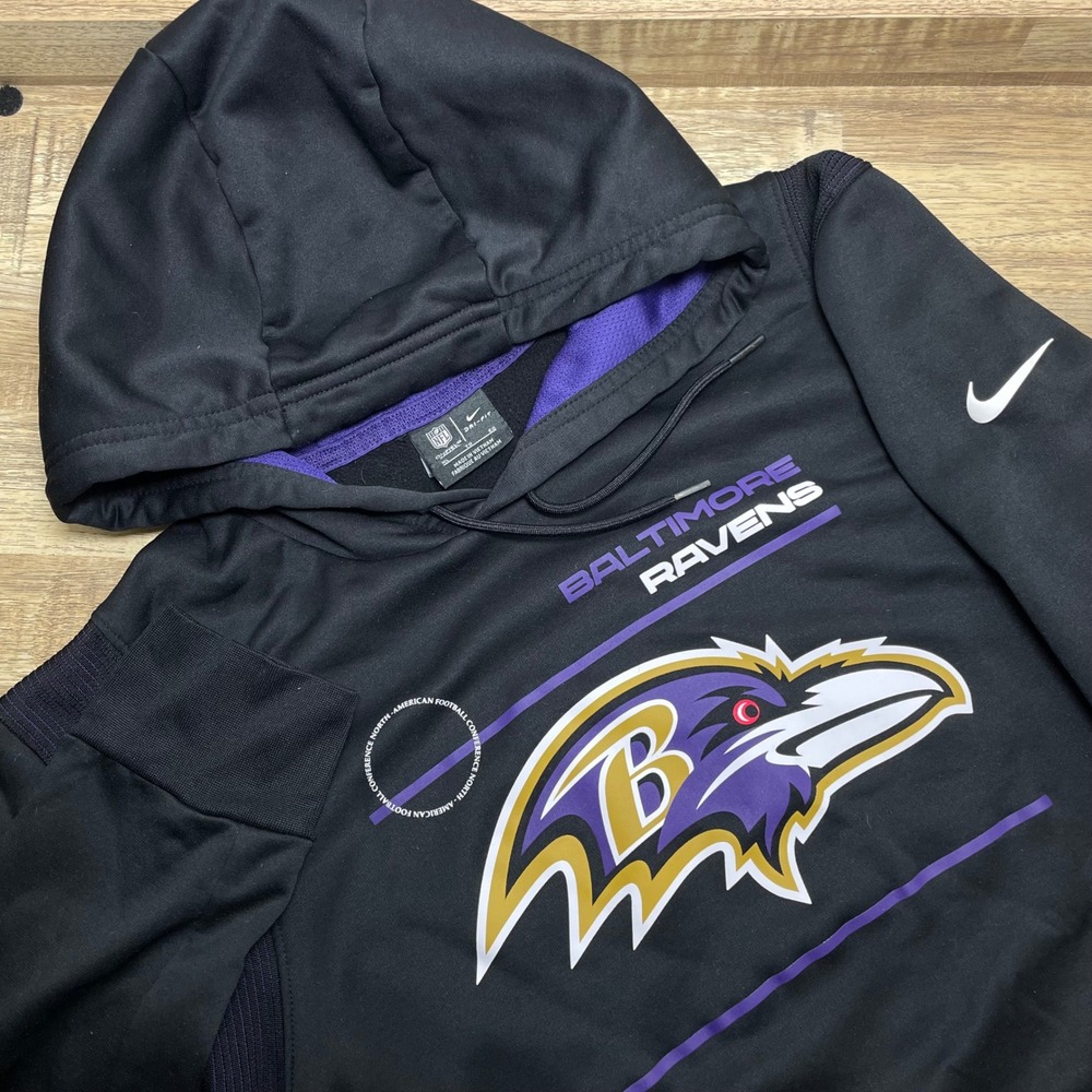 Nike Baltimore Ravens NFL Dri-FIT On-Field Hoodie Black Mens XL Pullover